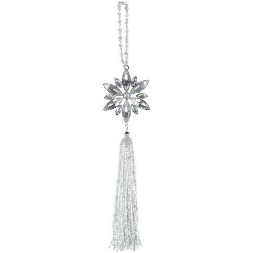 Grand Illusions Silver Jewelled Snowflake with Tassel