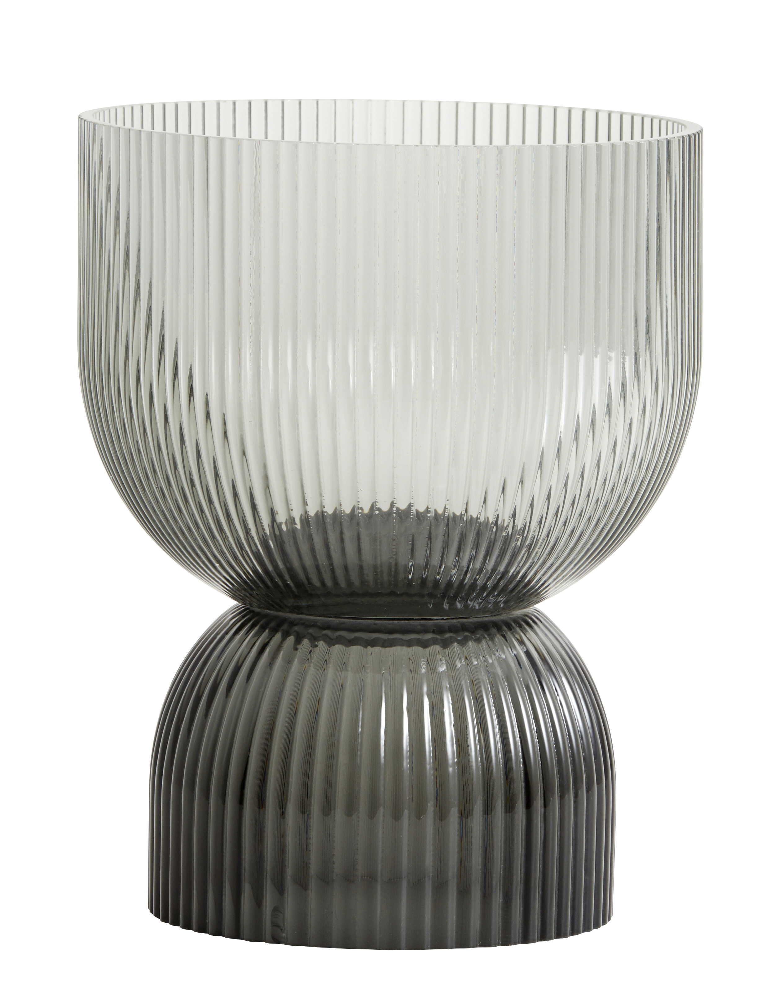 Nordal Riva Vase/Candleholder M Black/Grey