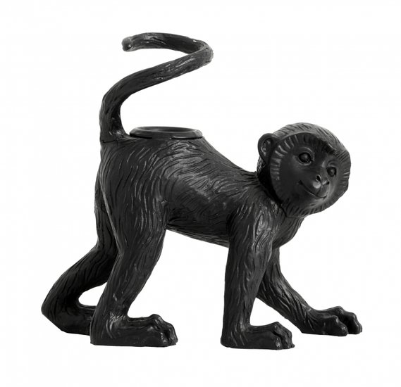 Black Palva Monkey Candle Holder