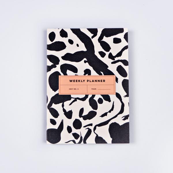 The Completist Black White Inky Weekly Planner Book