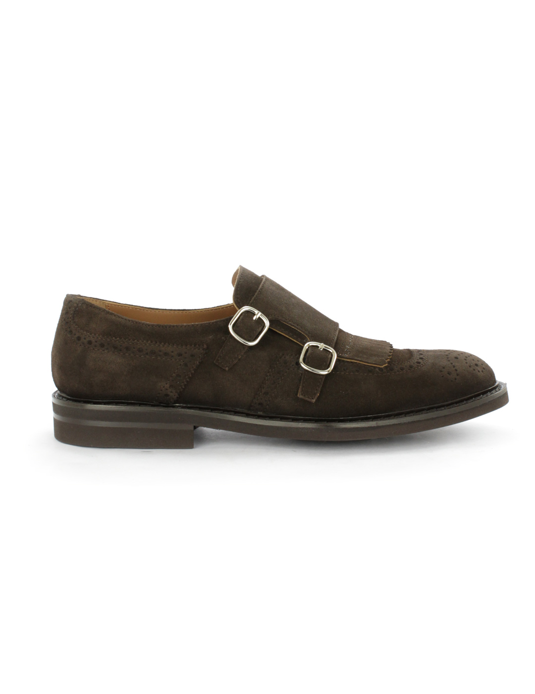 Calce Shoes Brown Suede Buckle Shoes