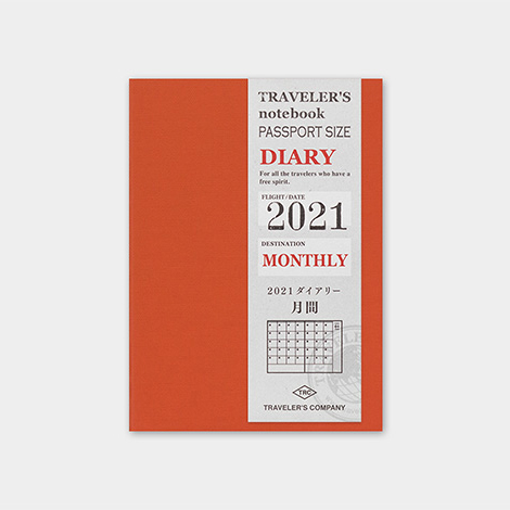 Traveler's Company Travelers Notebook Refill Monthly 2021 Passport Size
