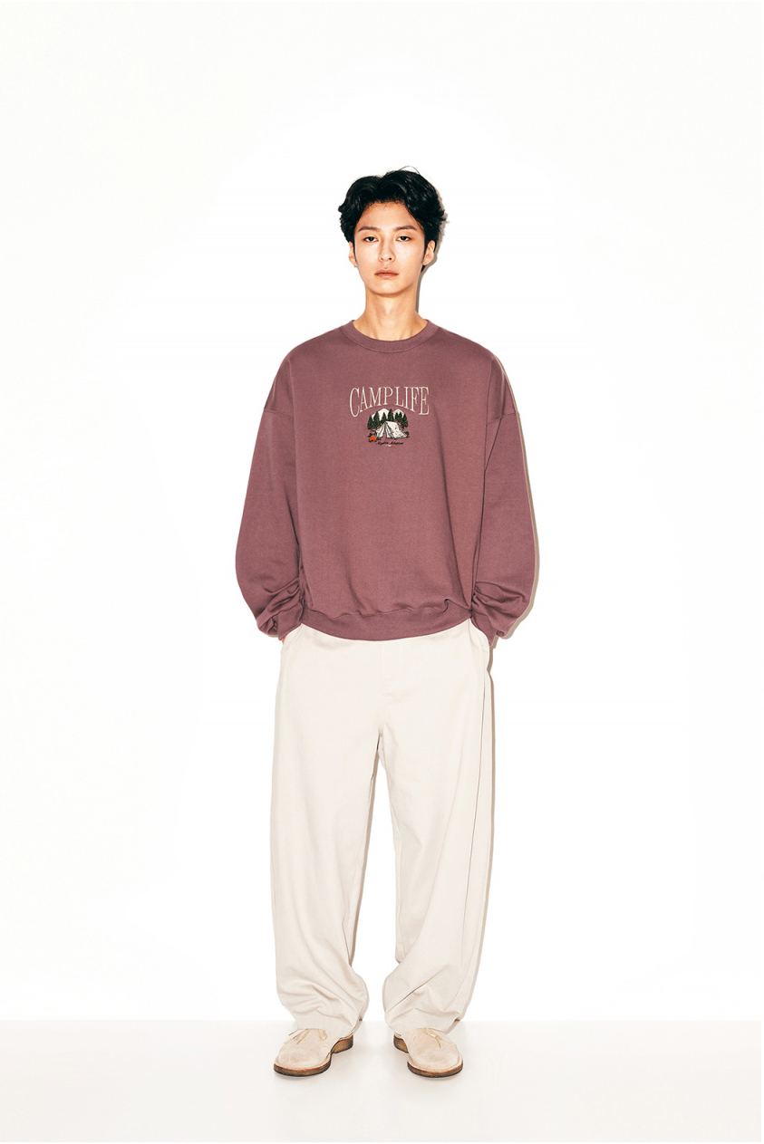 Partimento Chubby Camp Life Sweatshirt in Brick Pink 