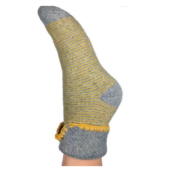 Joya Grey and Mustard Stripy Socks