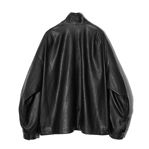 Trouva: Vegan Leather Field Jacket in Black