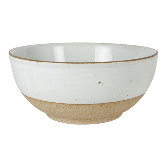 Earthware White Speckles and Sand Glaze Dip Salad Bowl