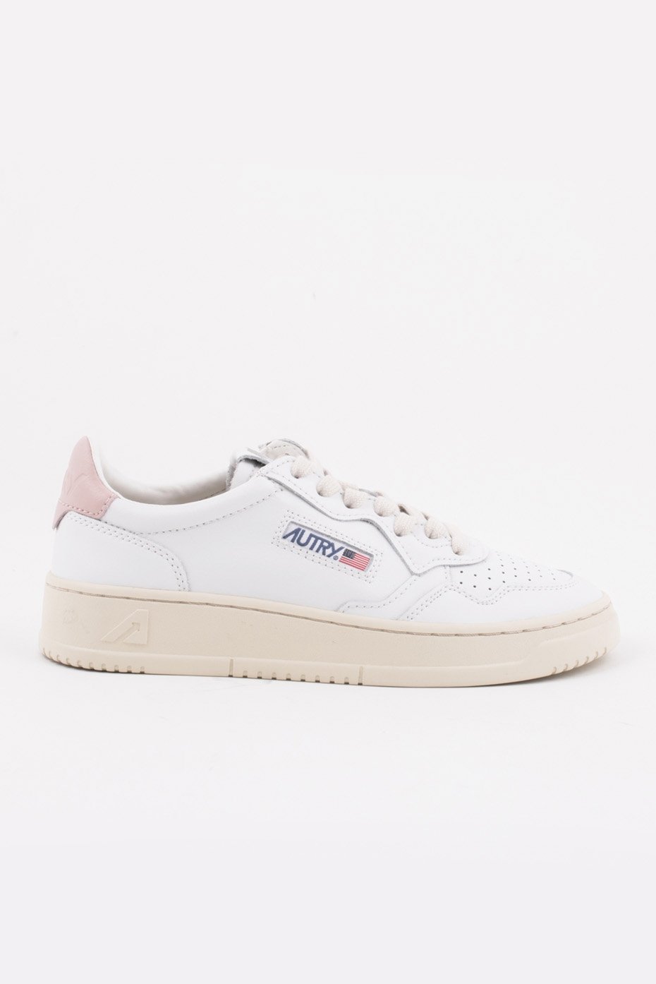 Autry AUTRY MEDALIST 01 LOW WHITE PINK LEATHER SNEAKERS WOMENS