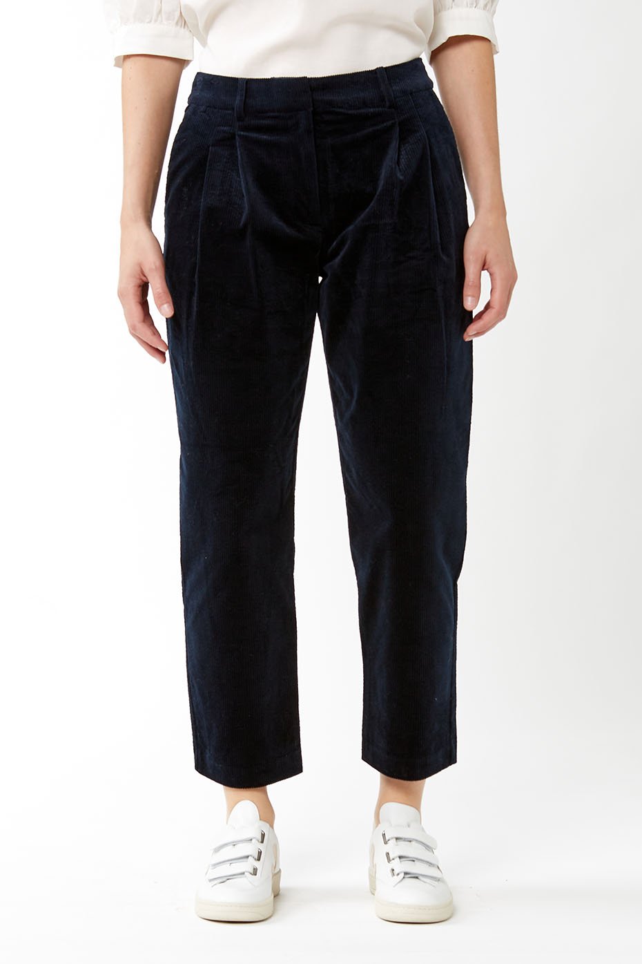 womens navy corduroy trousers