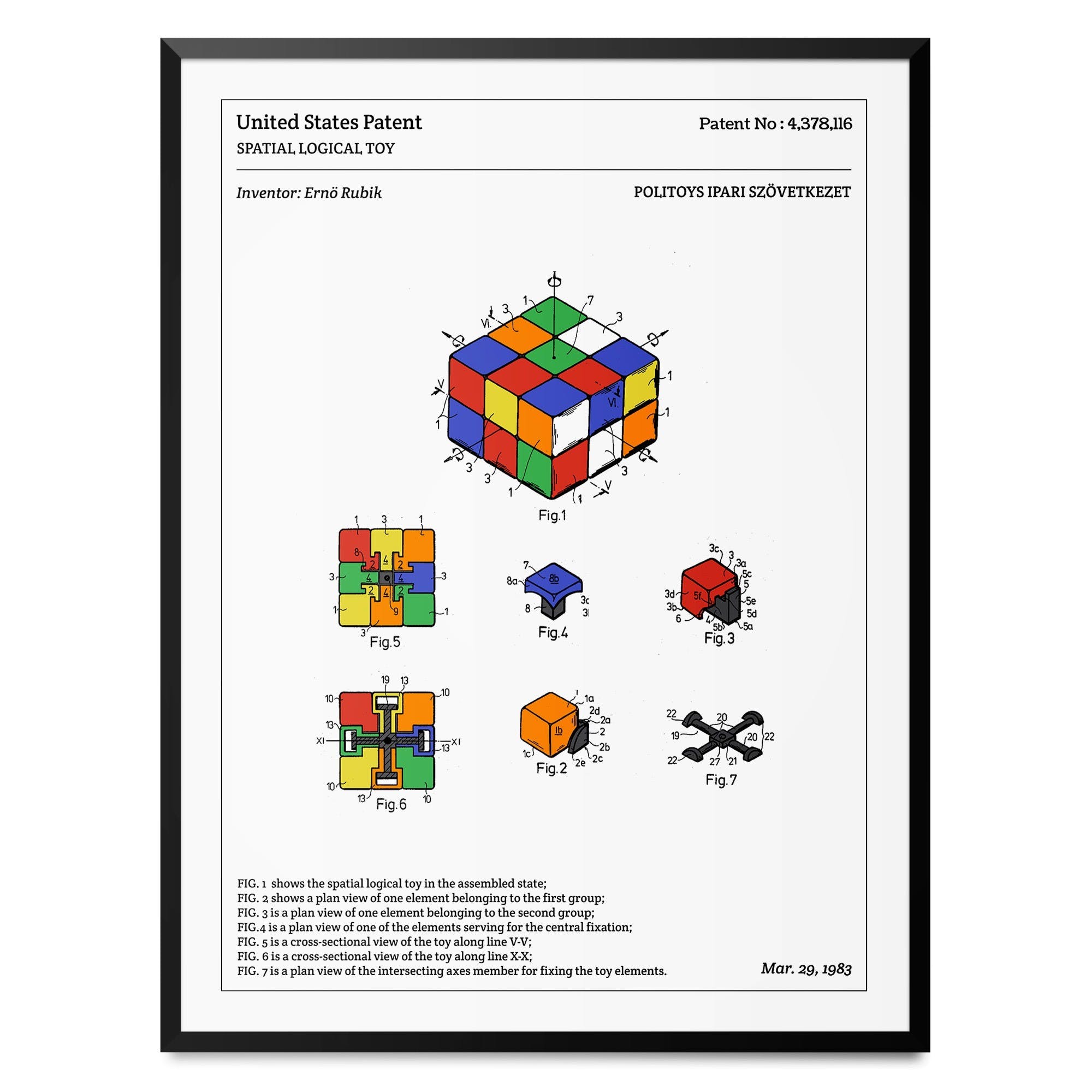 L'Affiche Technique Rubik's Cube Poster
