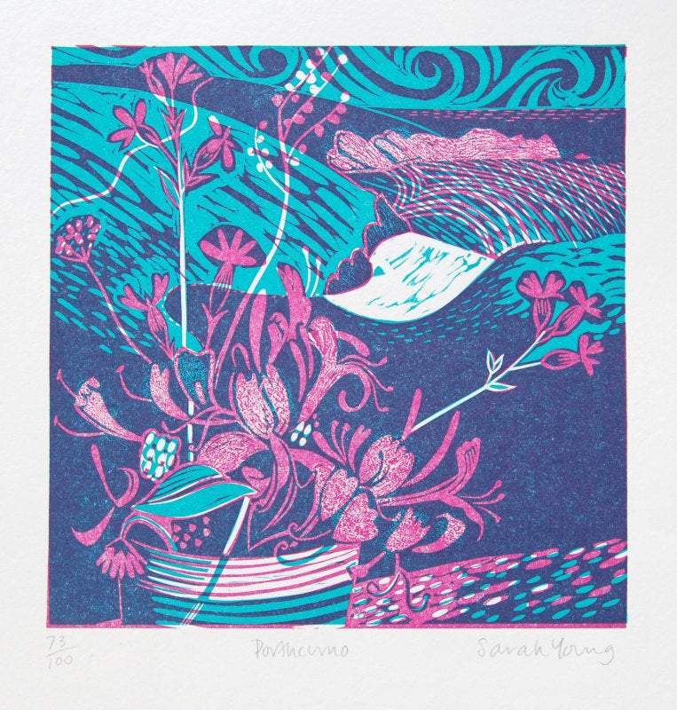 Sarah Young Porthcurno Relief Or Letterpress Print