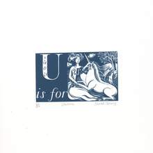 Sarah Young Silkscreen U is for Unicorn Alphabet Print