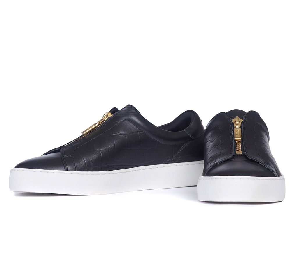 barbour black trainers