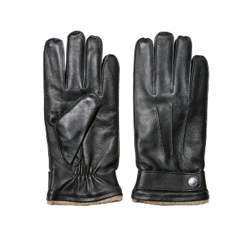 Selected Homme Poul Leather Gloves - Black 
