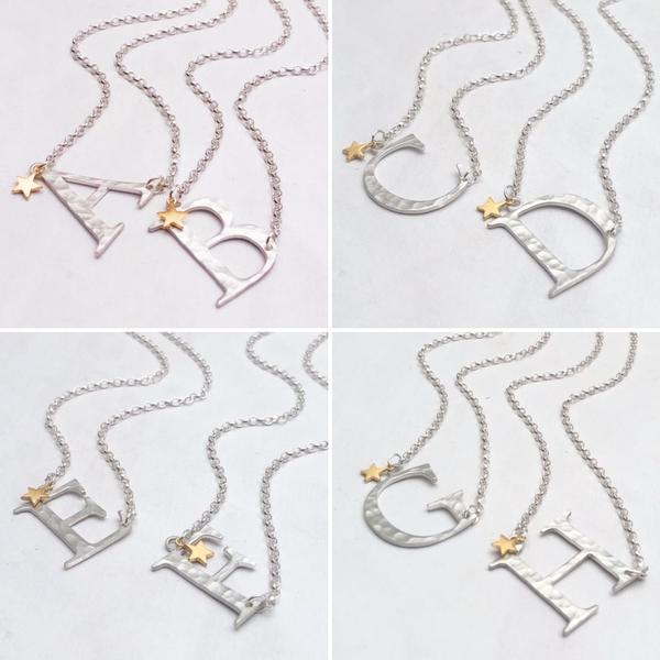 Gold and Silver Initial Necklace