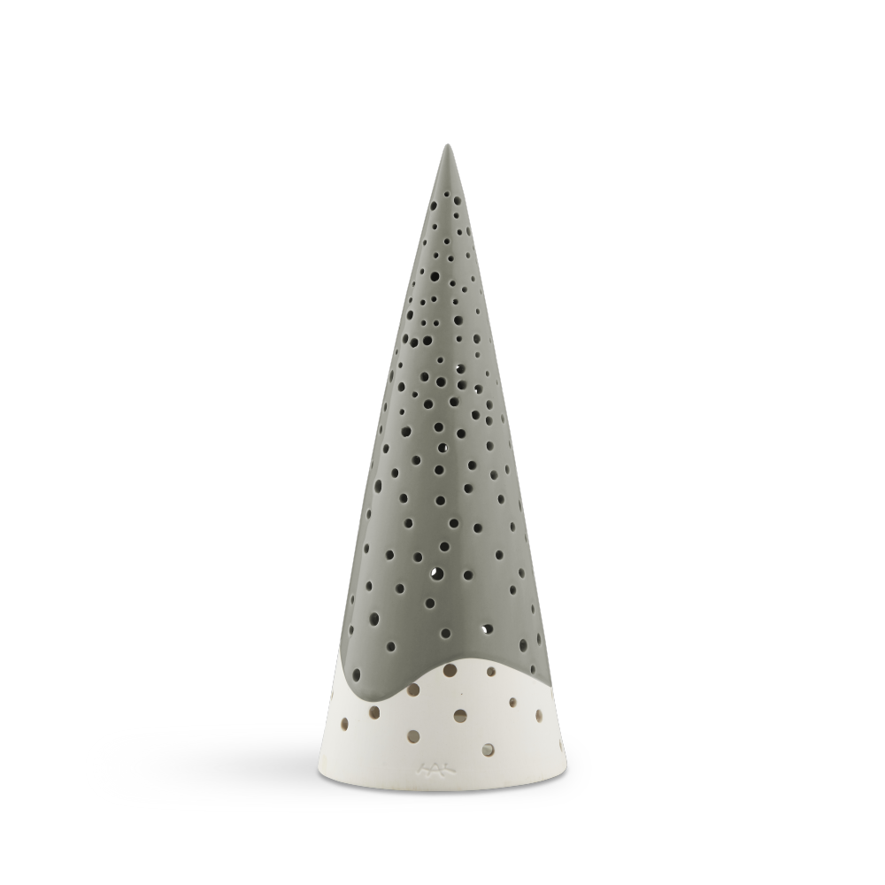 Kähler Nobili Ceramic Cone Tealight Holder 30cm Grey-Green