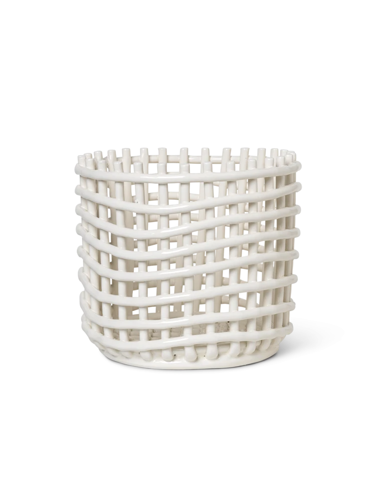 Ferm Living Small Offwhite Ceramic Basket