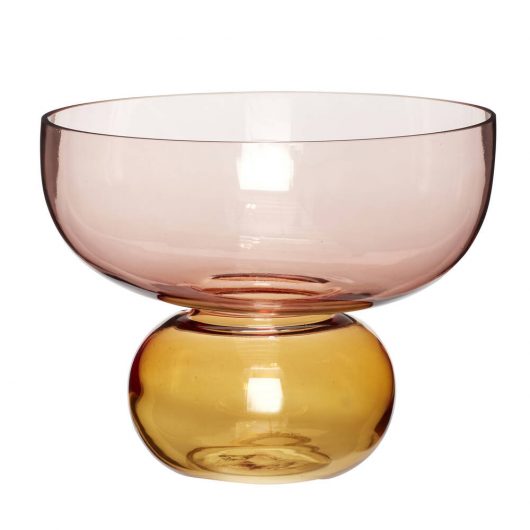 Hubsch Pink Amber Glass Vase
