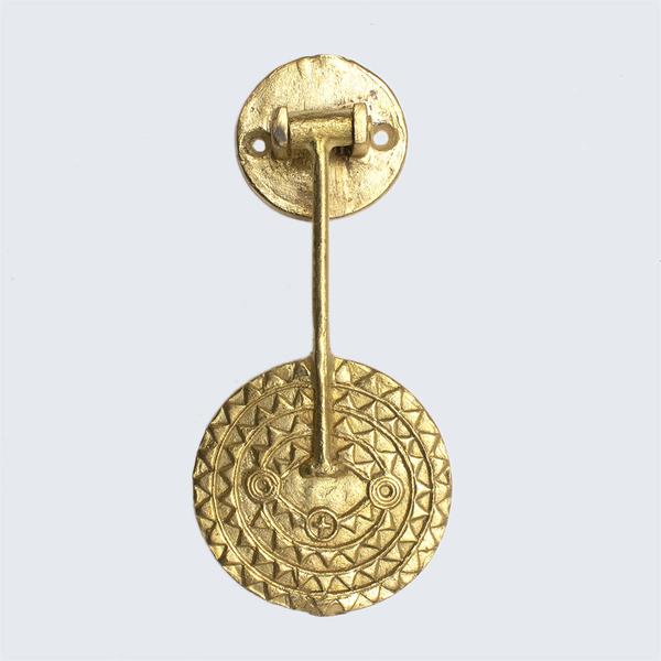 Ghanaian Ashanti Brass Door Knocker Sun Mask