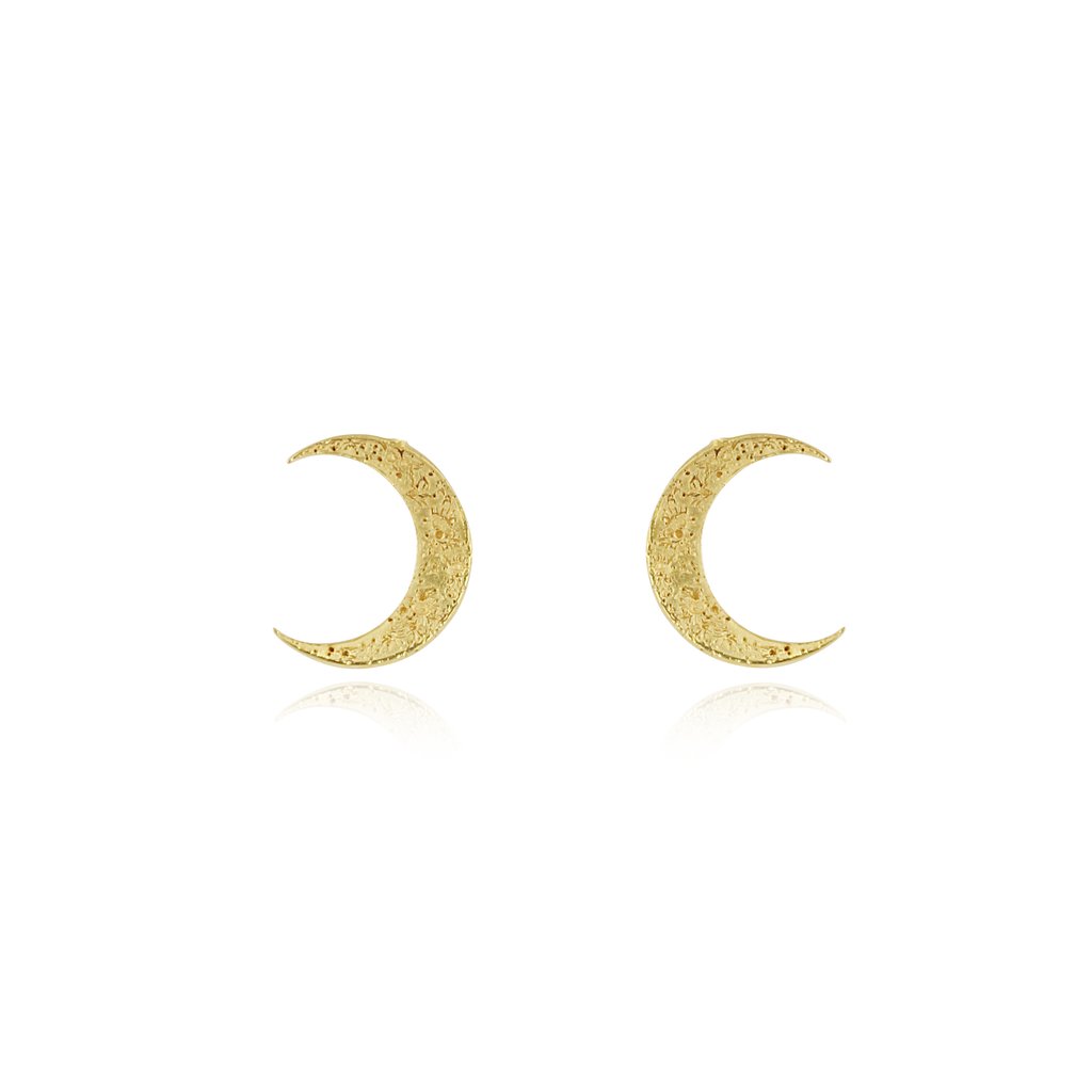 MomoCreatura Gold Crescent Moon Earrings