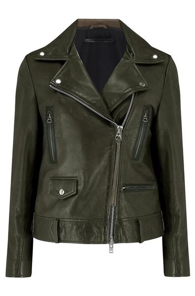 Seattle New Thin Leather Jacket Dark Green