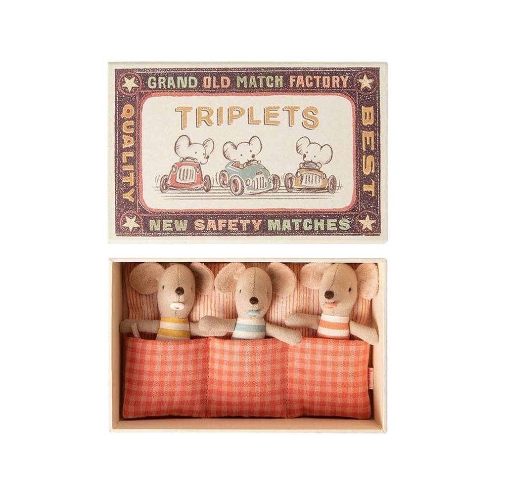Maileg Triplets Baby Mouse in Matchbox