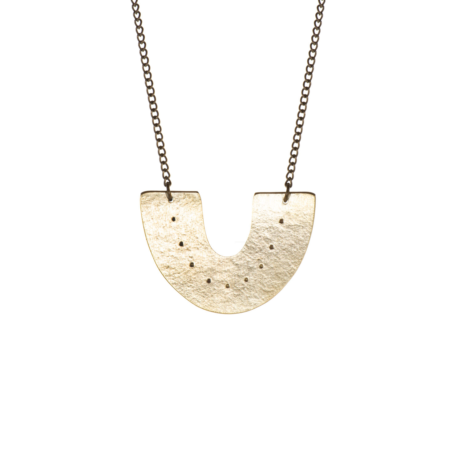 Just Trade  Arch Single Brass Necklace