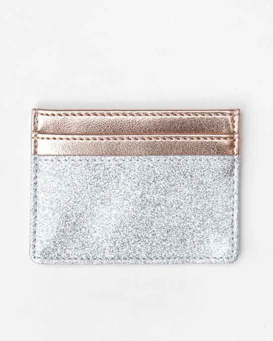 Silver Glitter Card Holder