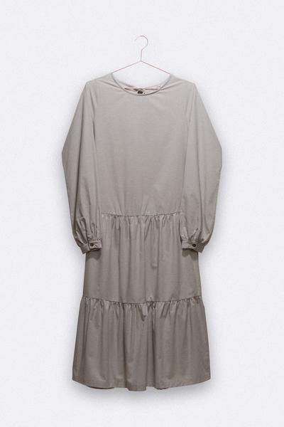 LOVE kidswear Grey Melange Trine Dress Organic Cotton For Women