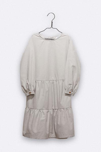 LOVE kidswear Grey Melange Trine Dress Organic Cotton