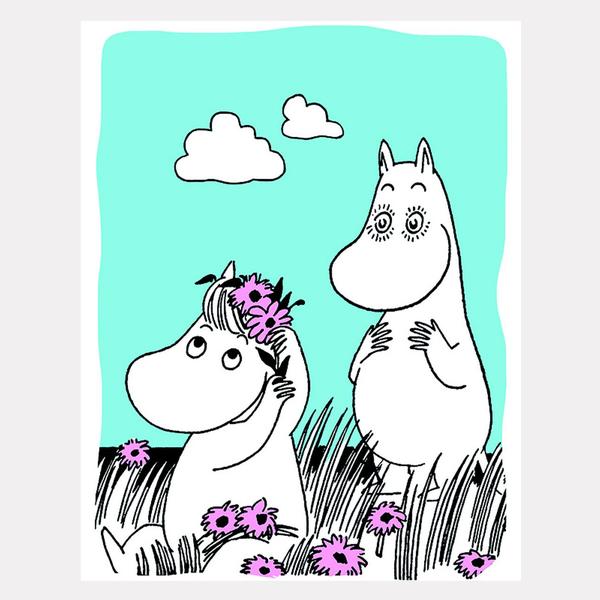 Dazzled Moomin Letterpress Greetings Card