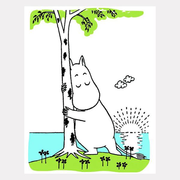 Moomin Hugging Tree Letterpress Greetings Card