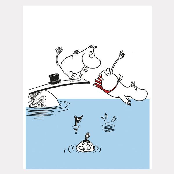 Moomin Divers Letterpress Greetings Card