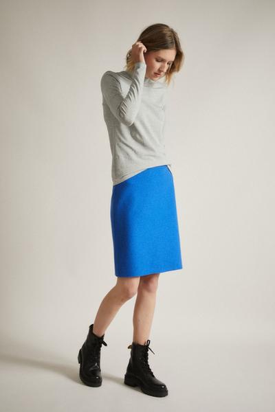 The Good Store Barcelona Felted Electric Blue Merino Wool Skirt