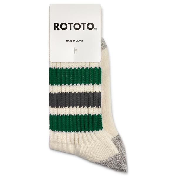 RoToTo Ribbed Oldschool Socks Green Charcoal