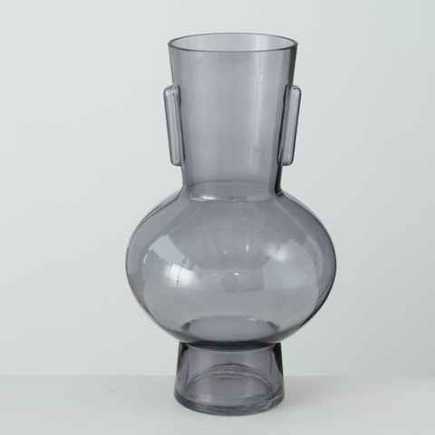 &Quirky Tall Olympia Grey Glass Vase