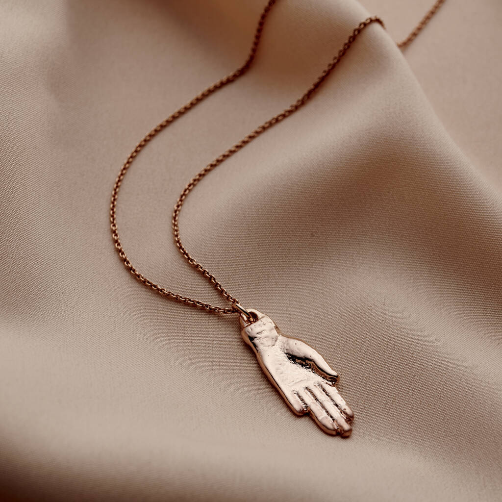 Posh Totty Designs 18ct Rose Gold Plate Hand Necklace 