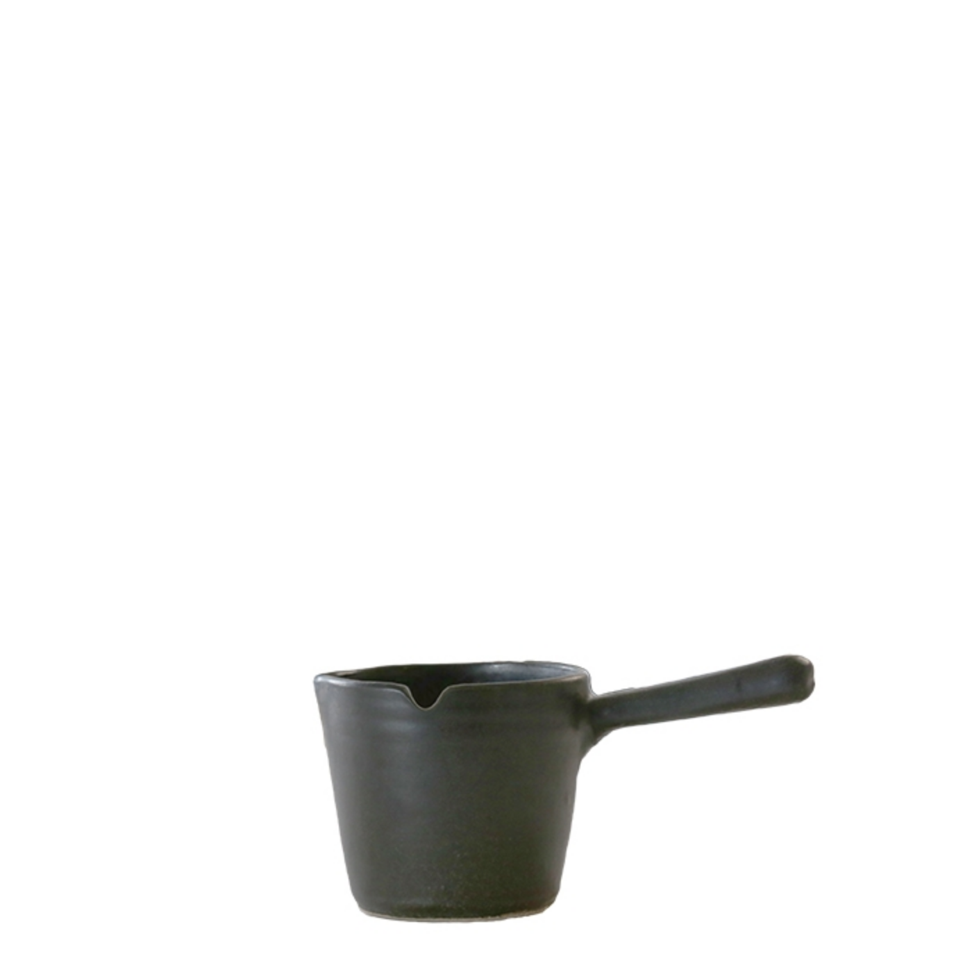 Black Stoneware Pot with Handle