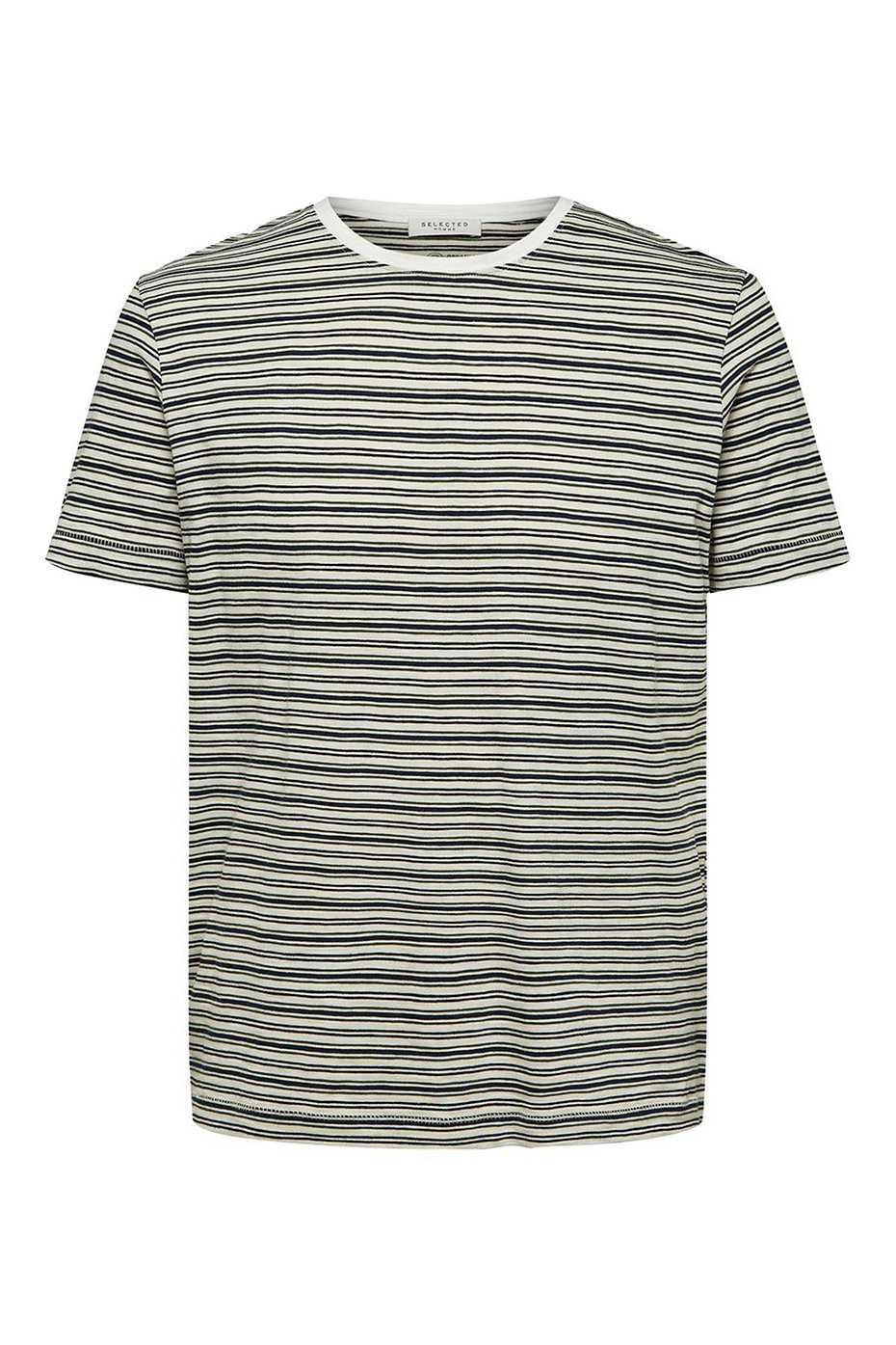 Selected Homme White Grey Stripe Patrick Tee