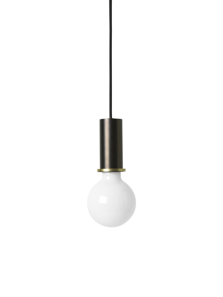 Ferm Living Lighting - Socket Pendant Low - Black Brass