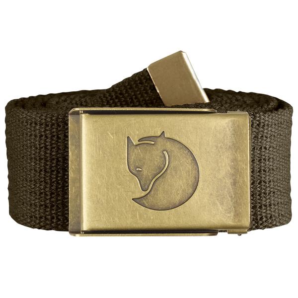 Canvas Brass Belt 4 cm Dark Olive