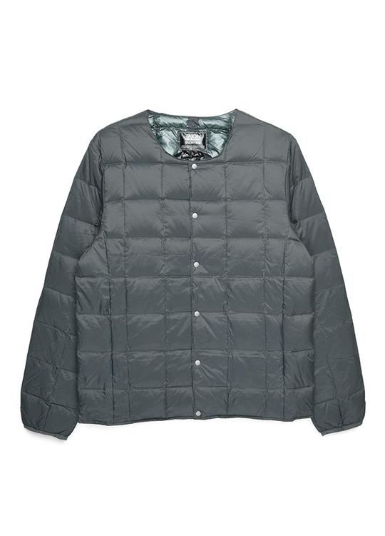 Taion Crew Neck Button Jacket - Charcoal