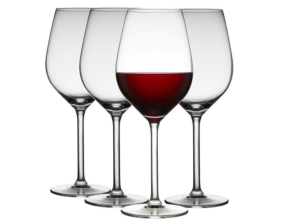LYNGBY GLASS Set of 4 Juvel Red Wine Glasses