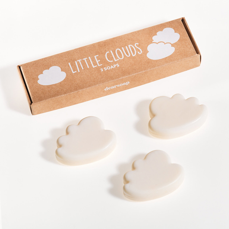 dearsoap Berlin Little Clouds - 3 Guest Soaps Made of Vegetable Oils -  White