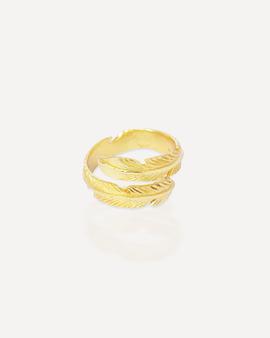 Ottoman Hands Gold Feather Ring