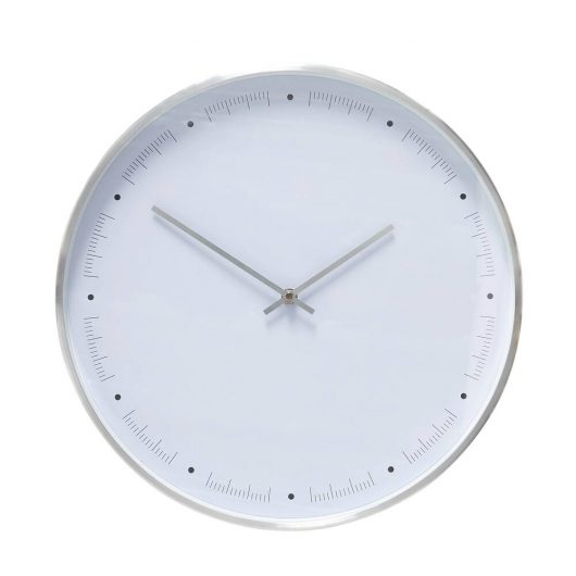 40cm White Metal Clock