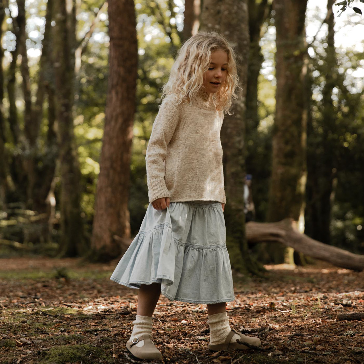 Bunti The Kids Gigi Hand Knitted Wool & Organic Cotton Jumper in Natural