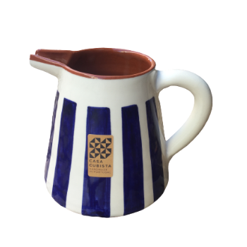 Casa Cubista 0,5l Ceramic Pitcher - Striped Blue
