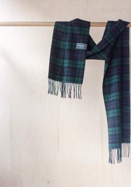 Lambswool Scarf In Black Watch Tartan