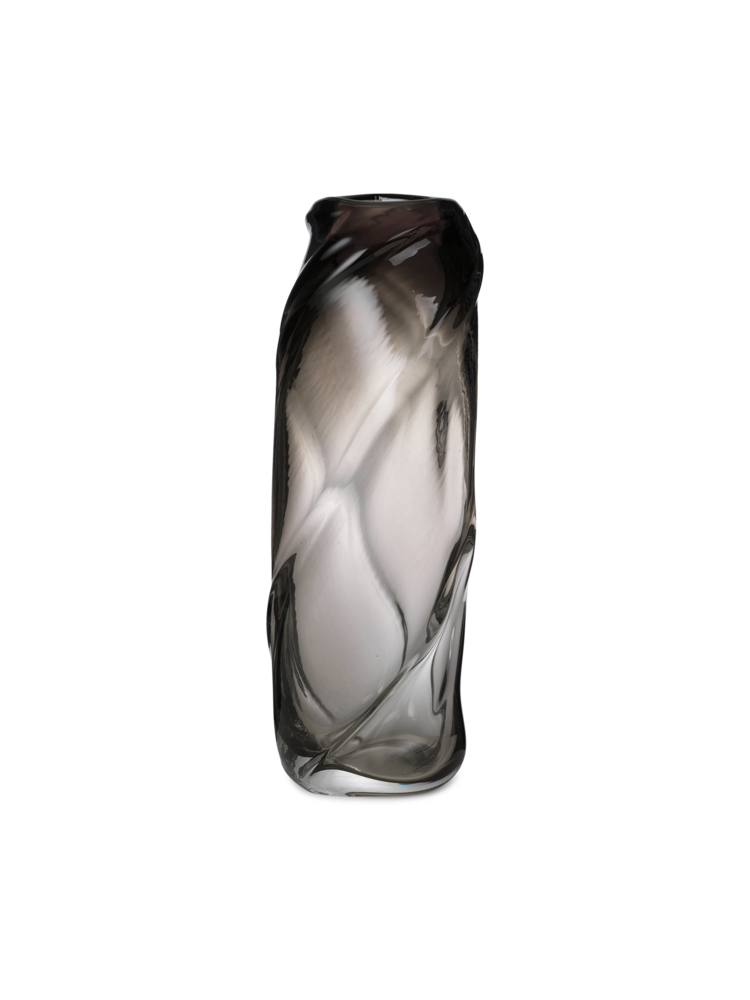 Ferm Living Water Swirl Vase Mouthblown Glass Grey