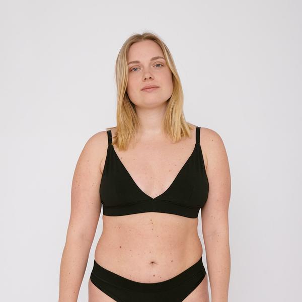 Organic Cotton Triangle Bra Black